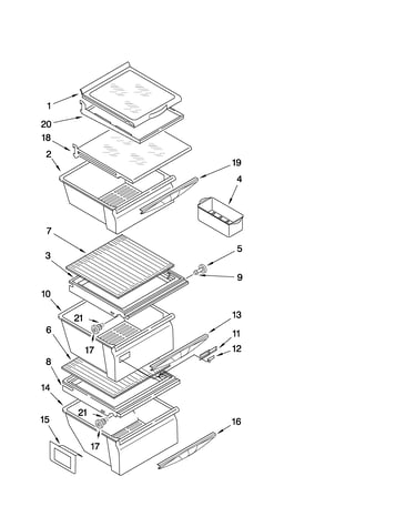 Refrigerator shelf parts