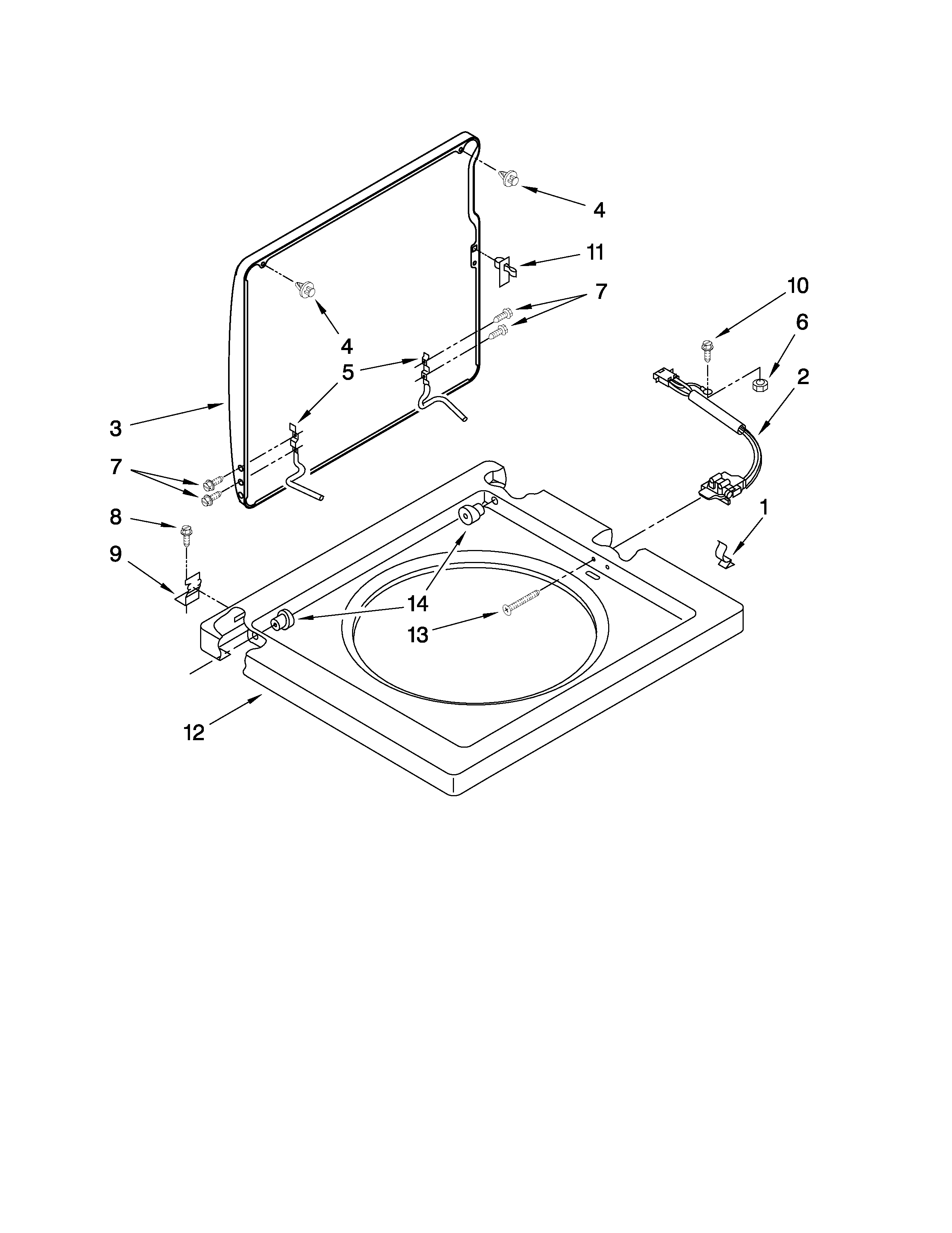 WASHER TOP AND LID PARTS