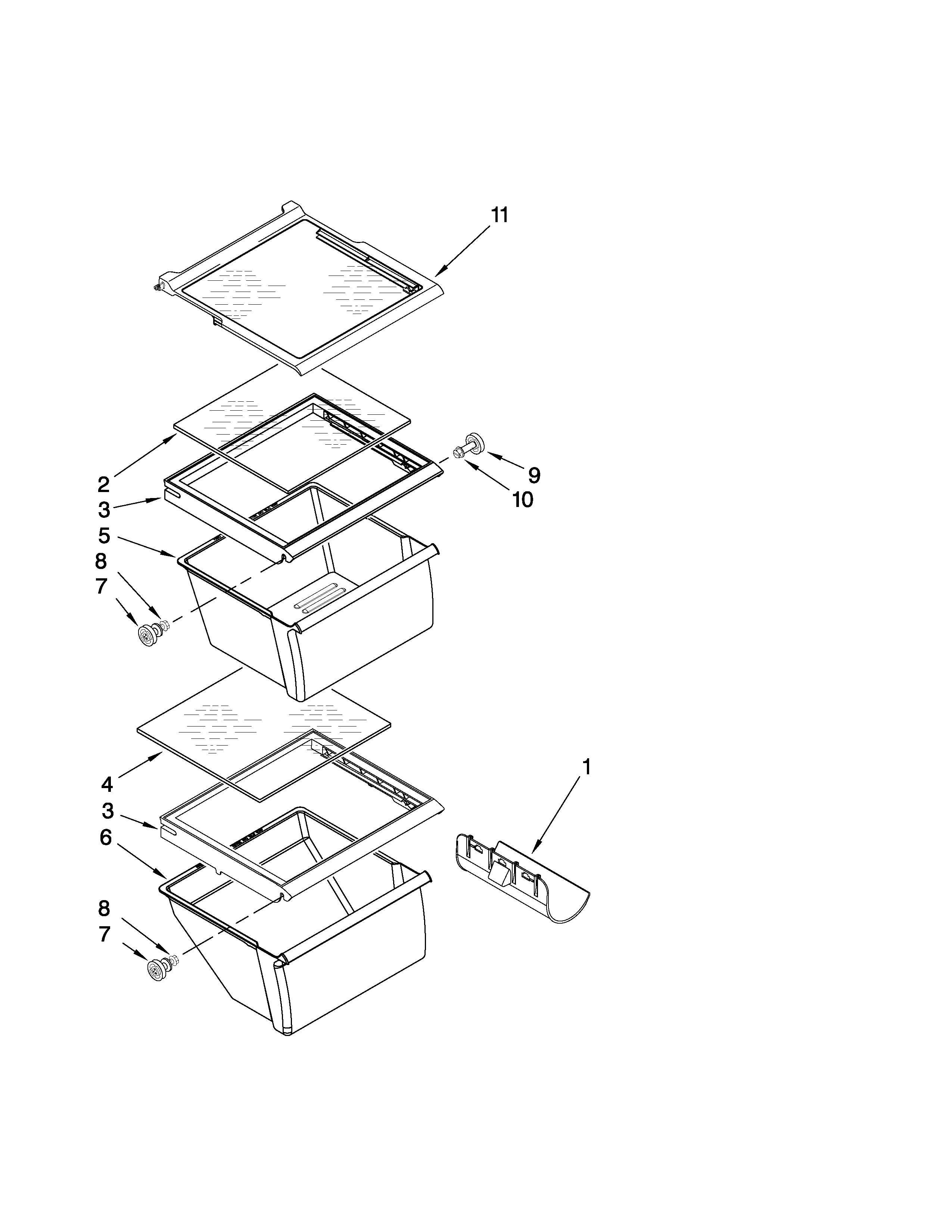 Refrigerator shelf parts