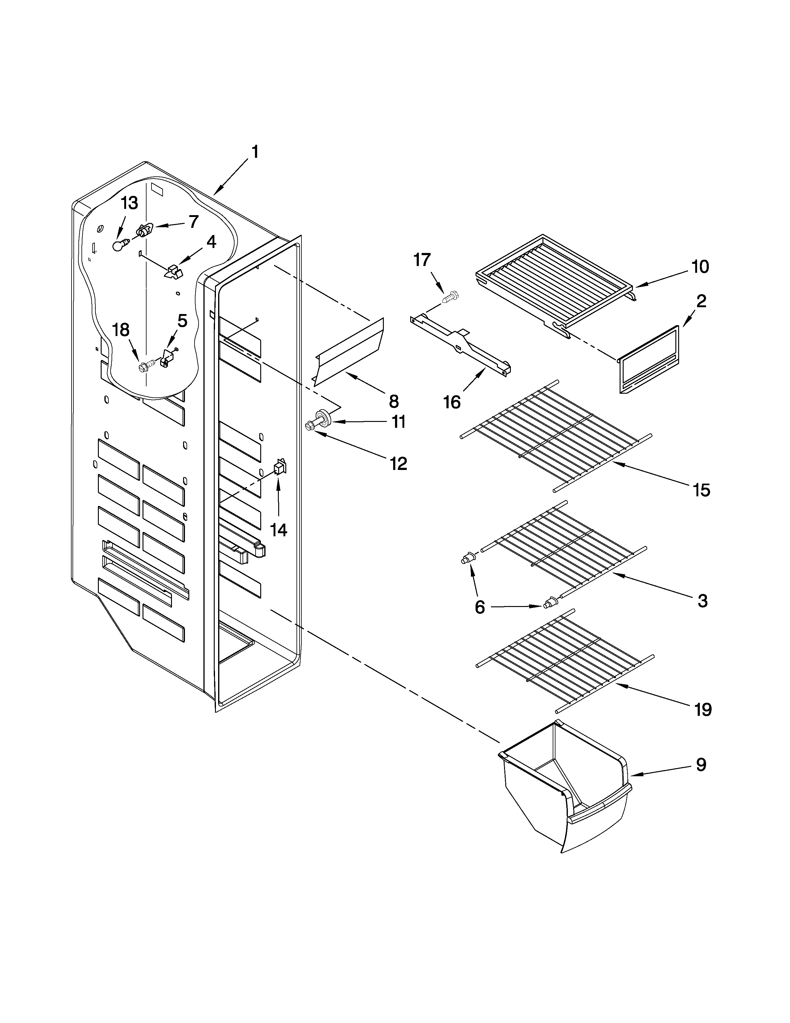 Freezer liner parts