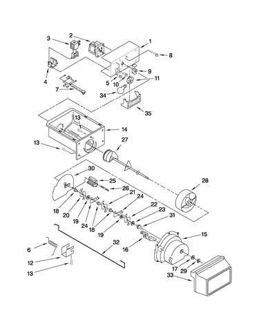 Motor and ice container parts