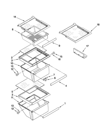Refrigerator shelf parts