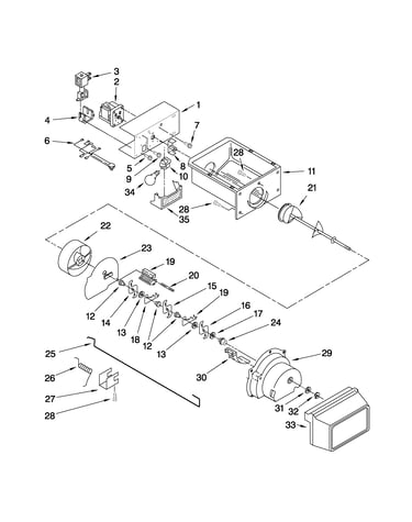 Motor and ice container parts