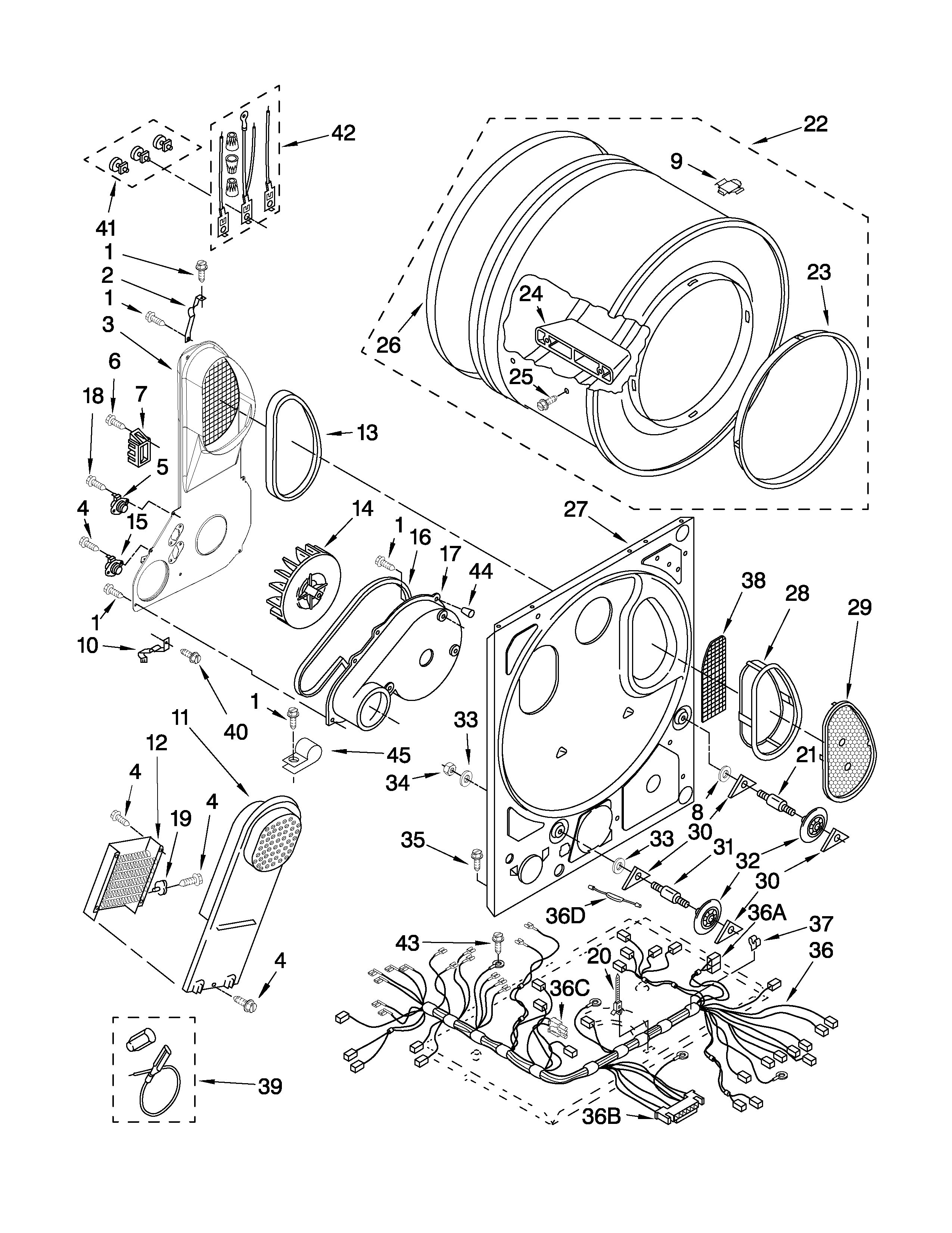 Dryer bulkhead parts