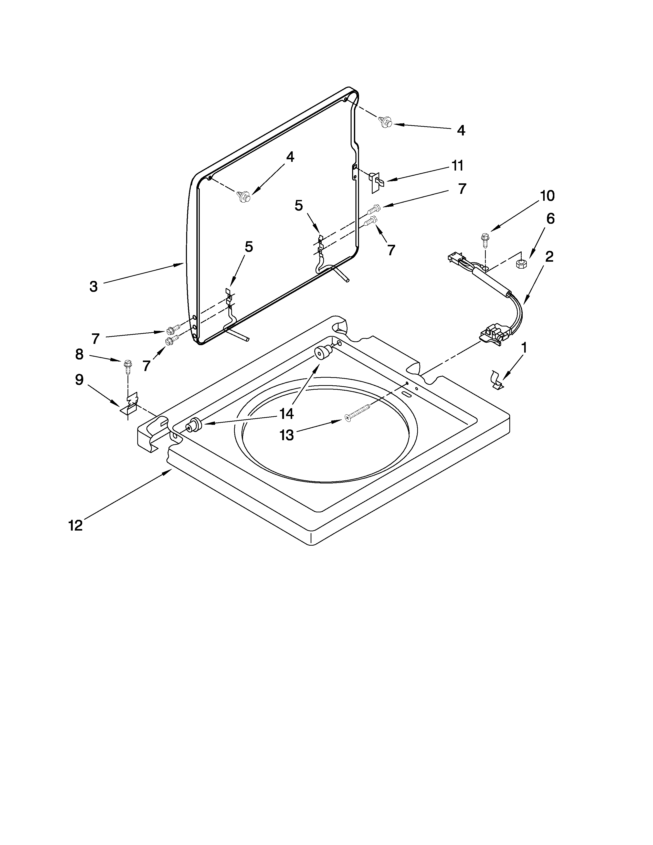 Washer top and lid parts
