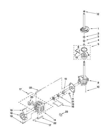 Brake, clutch, gearcase, motor and pump parts