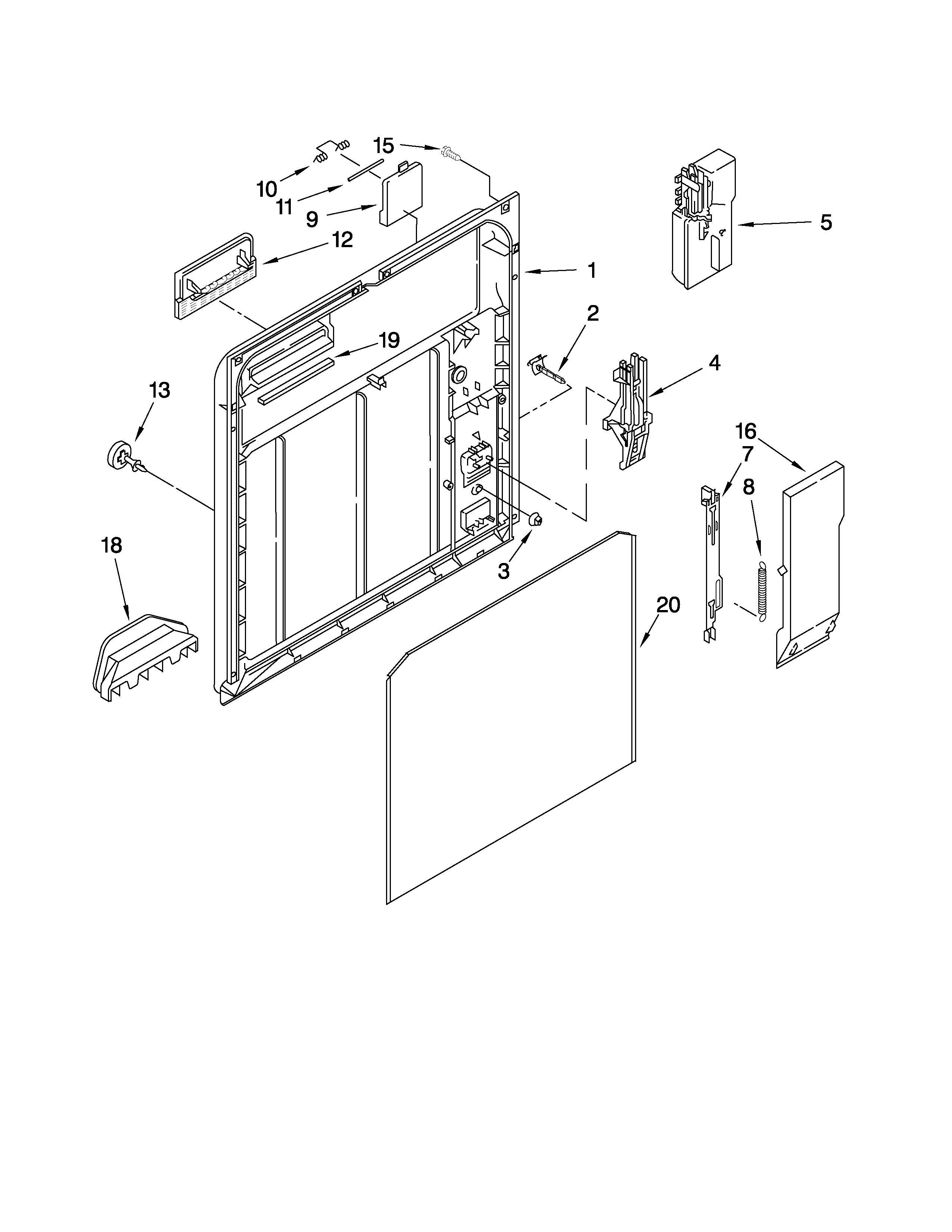Inner door parts