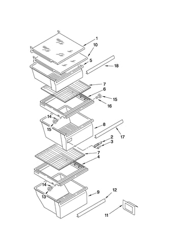 Refrigerator shelf parts