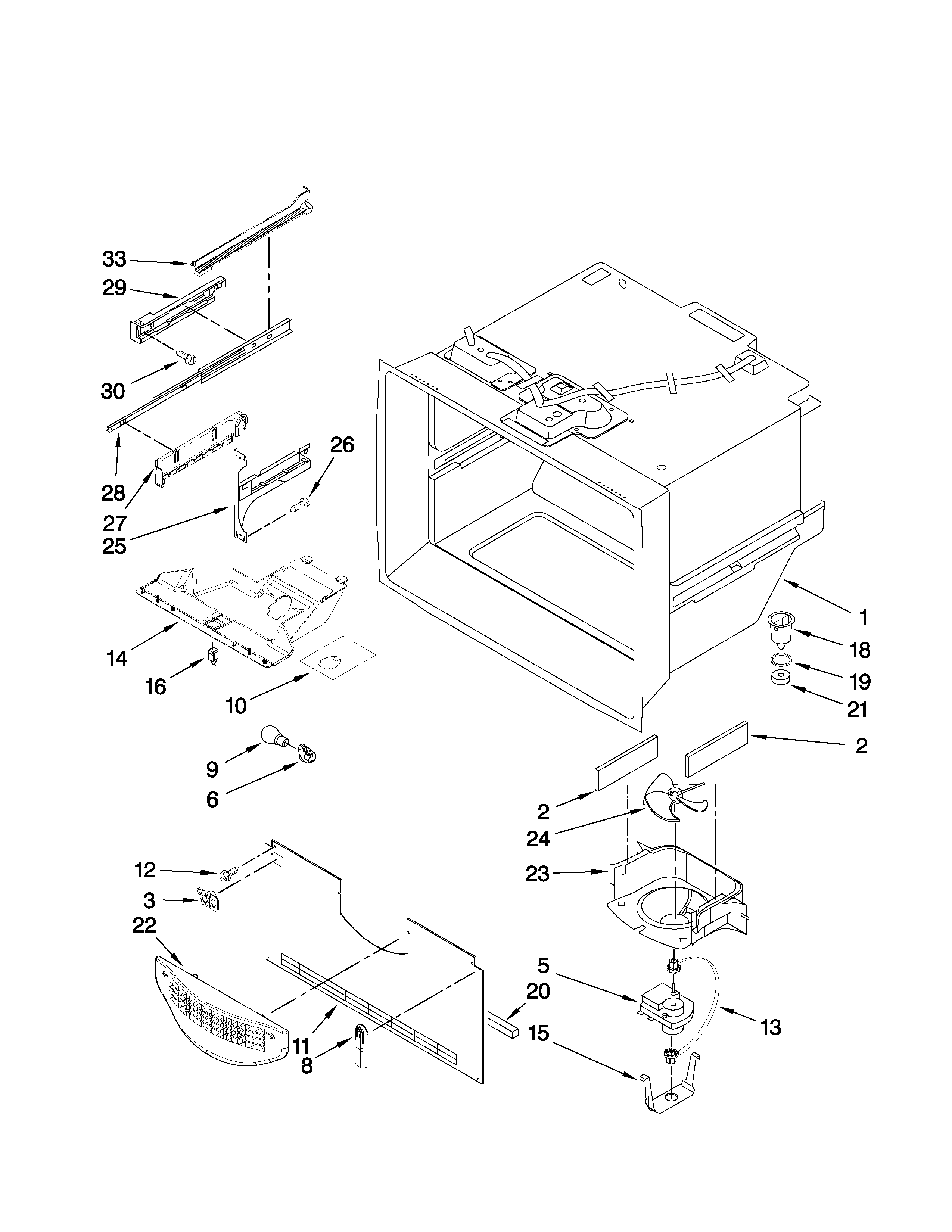 Freezer liner parts