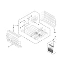 Upper and lower dishrack parts