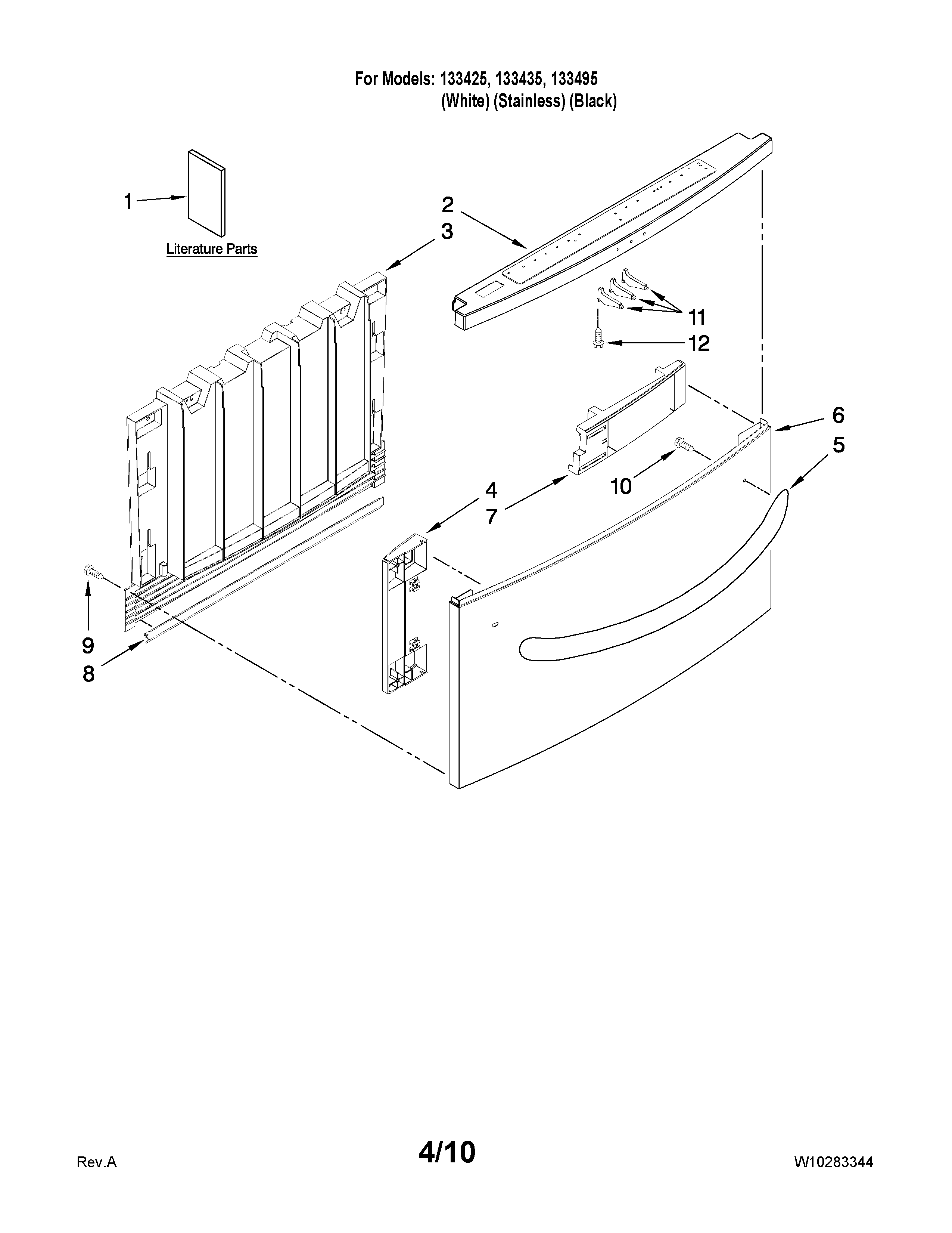 Front panel parts