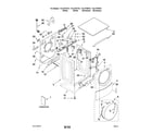 Kenmore Elite 11047781701 top and cabinet parts diagram