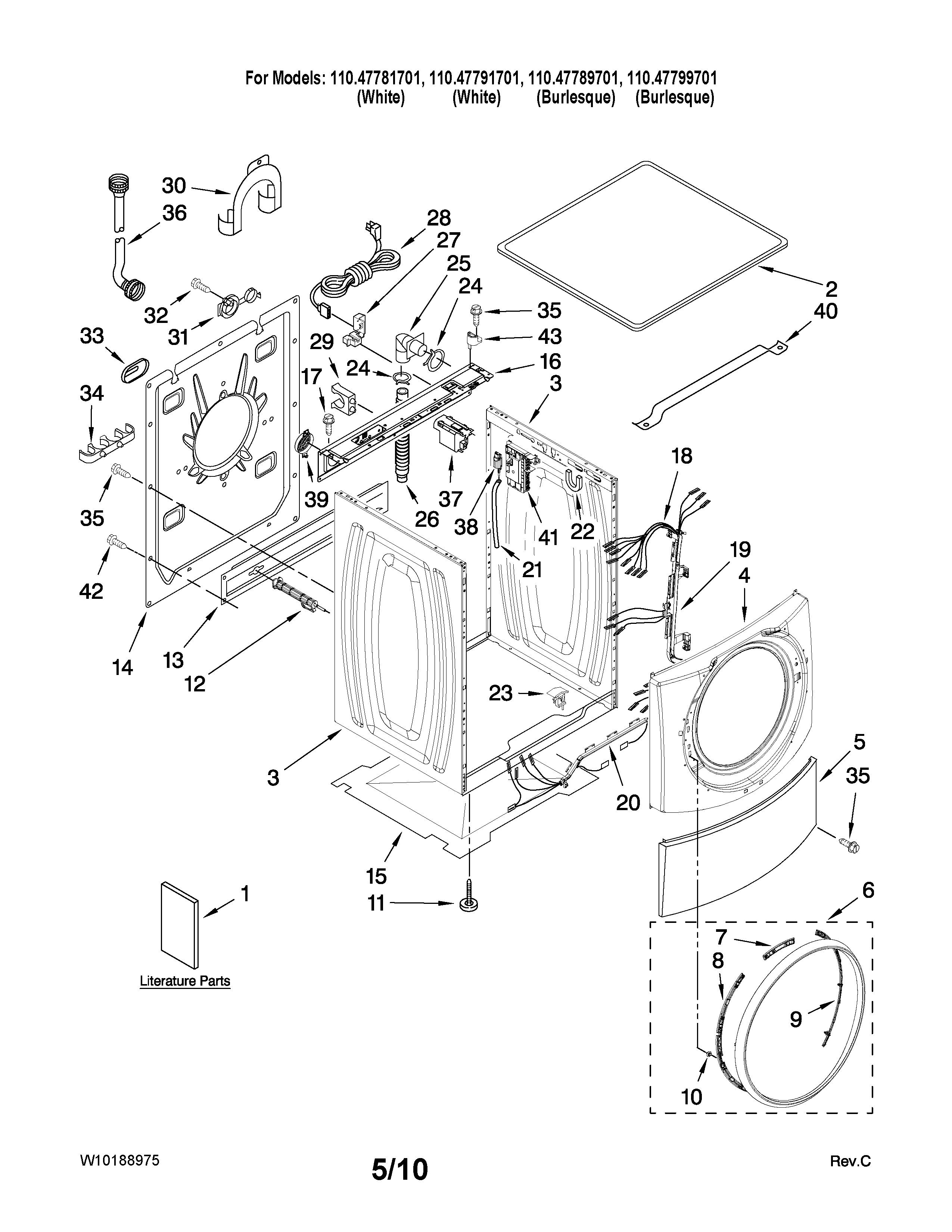 Top and cabinet parts