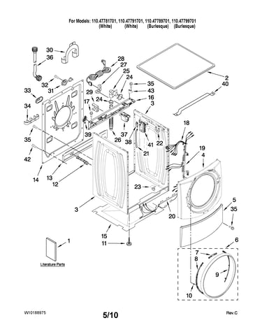Top and cabinet parts