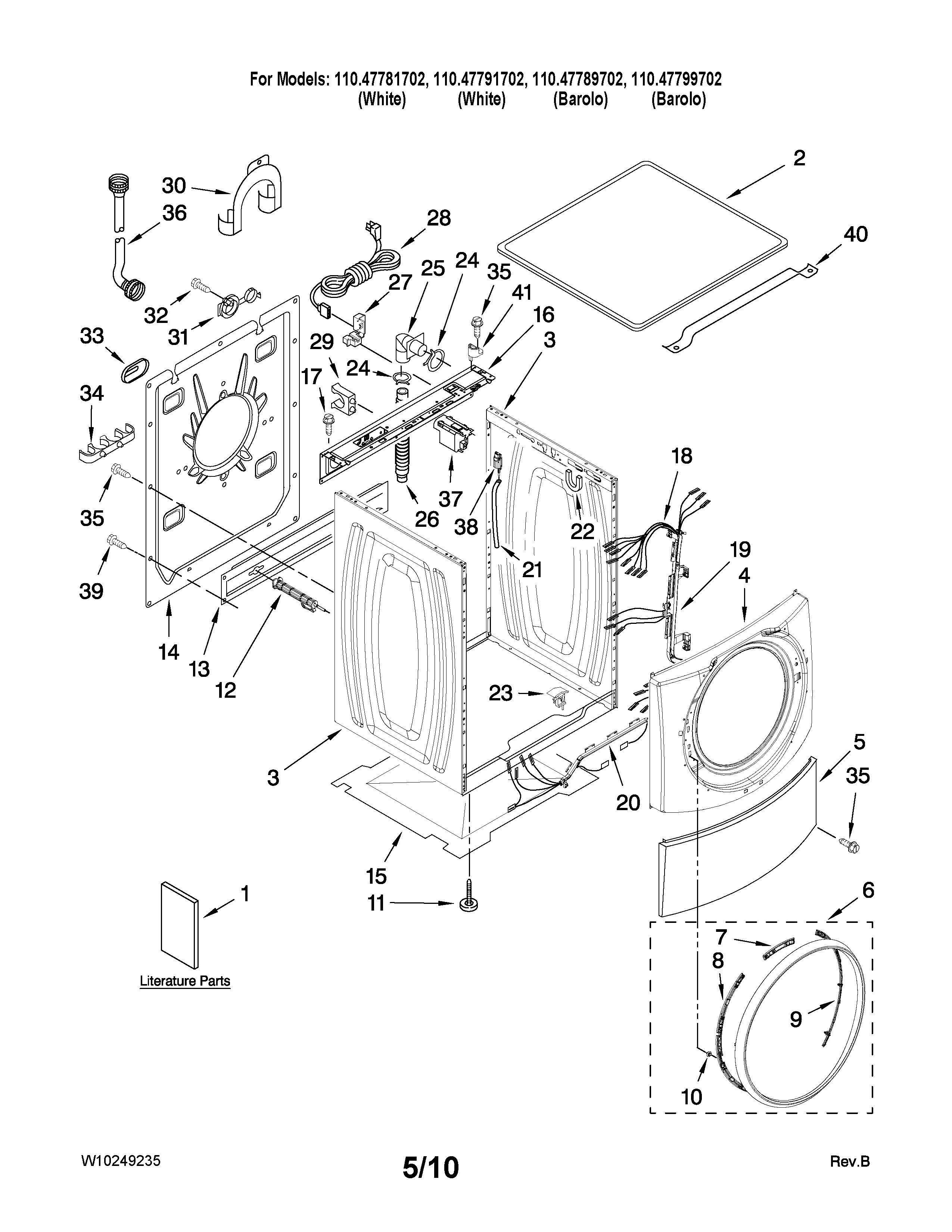 TOP AND CABINET PARTS