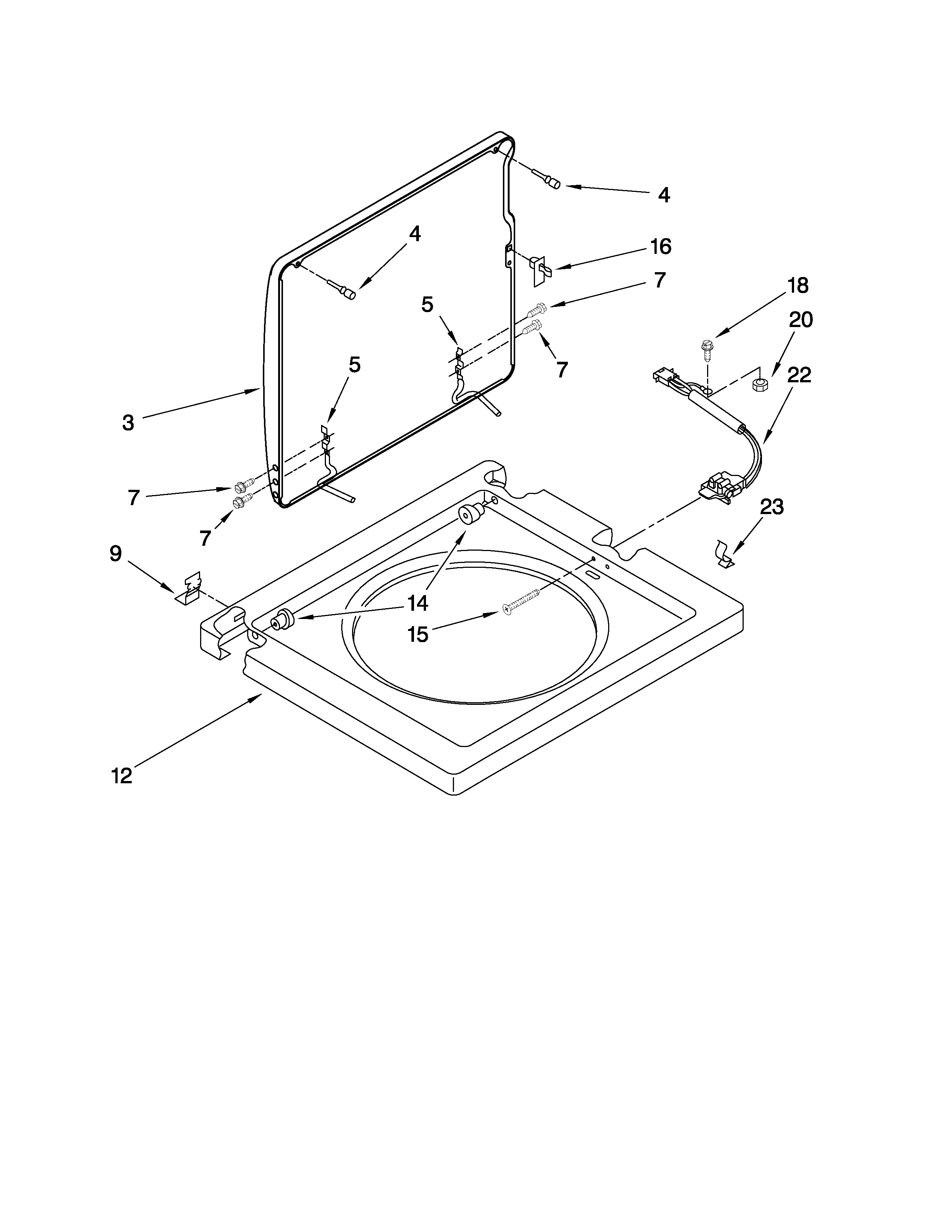 WASHER TOP AND LID PARTS