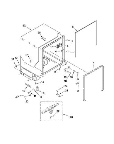 Tub and frame parts