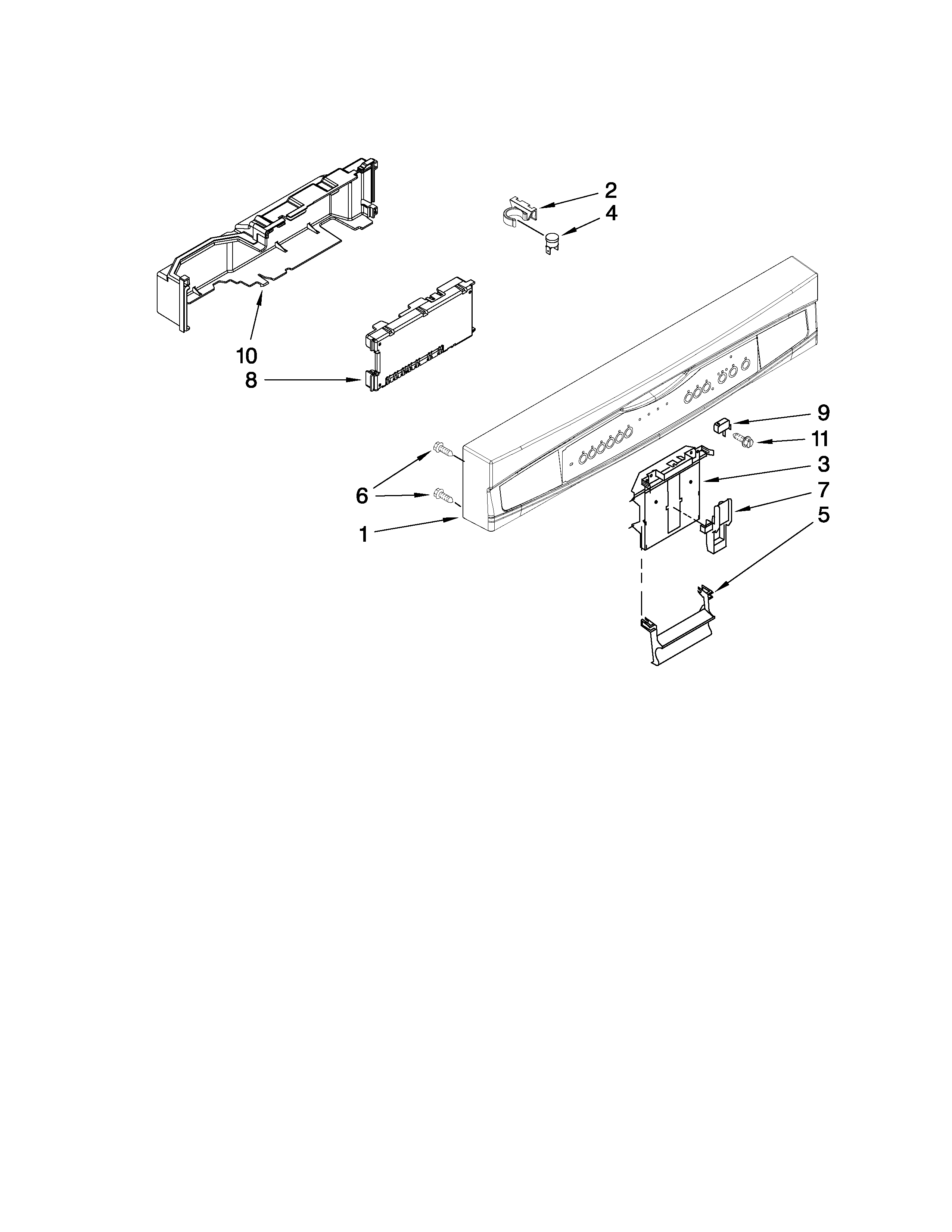 Control panel and latch parts