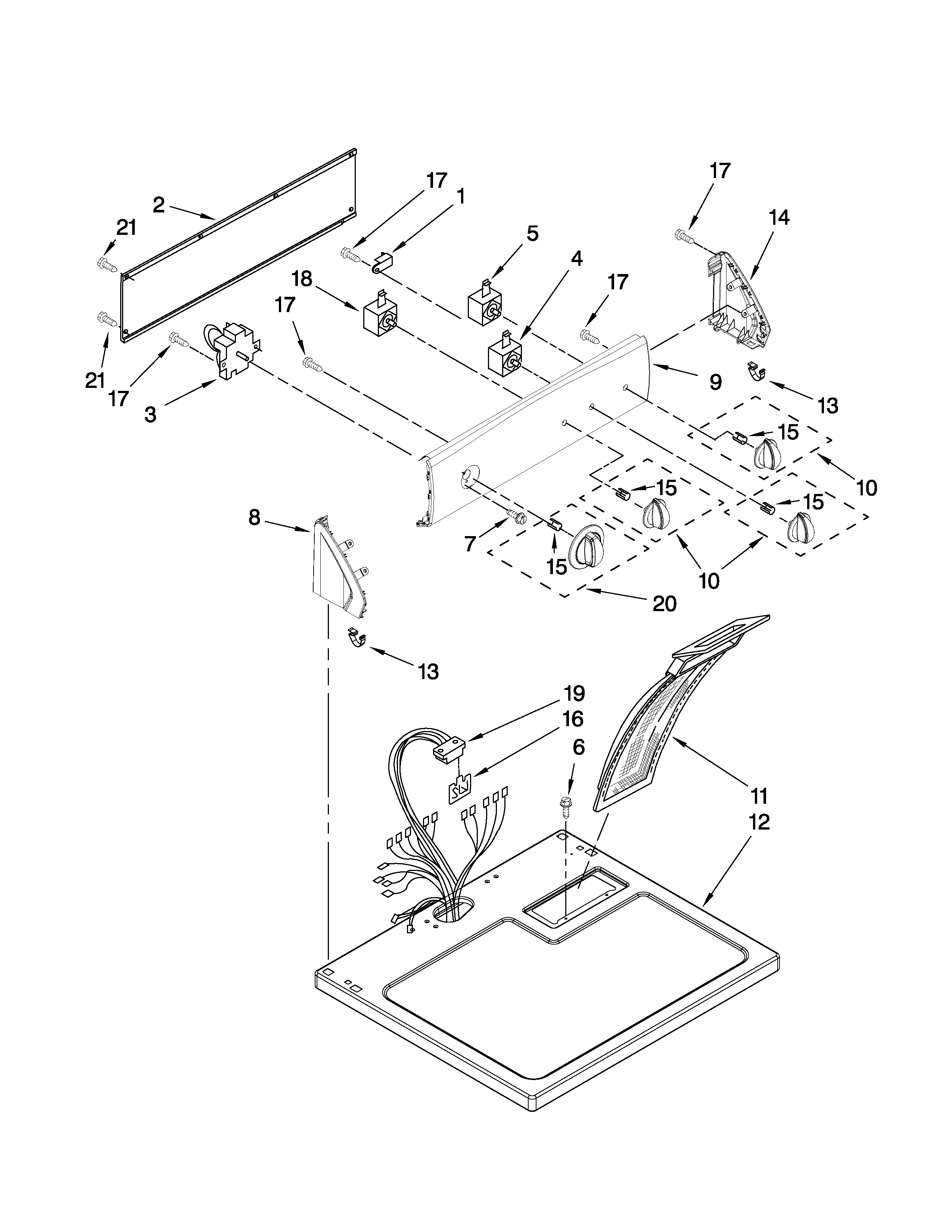 Top and console parts