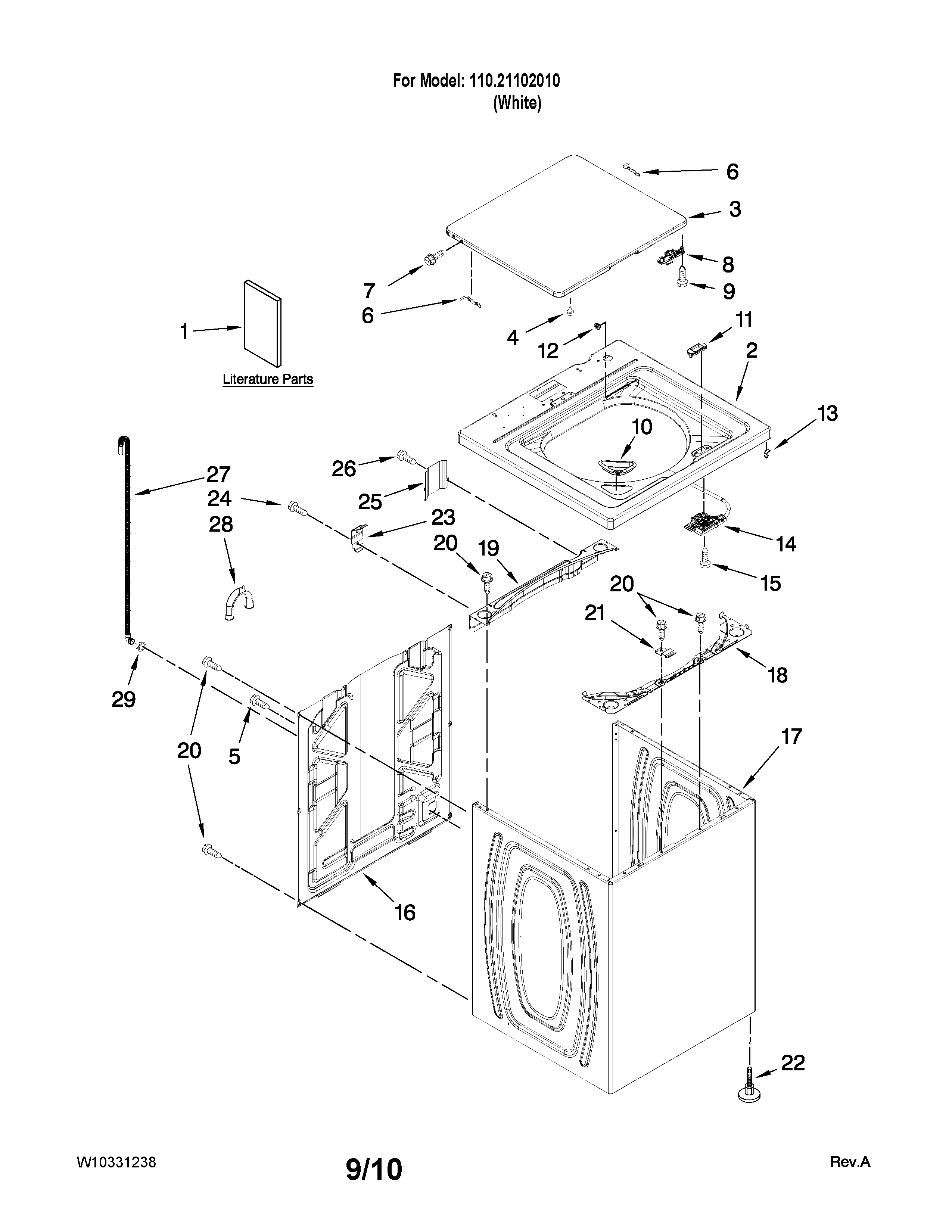 Top and cabinet parts