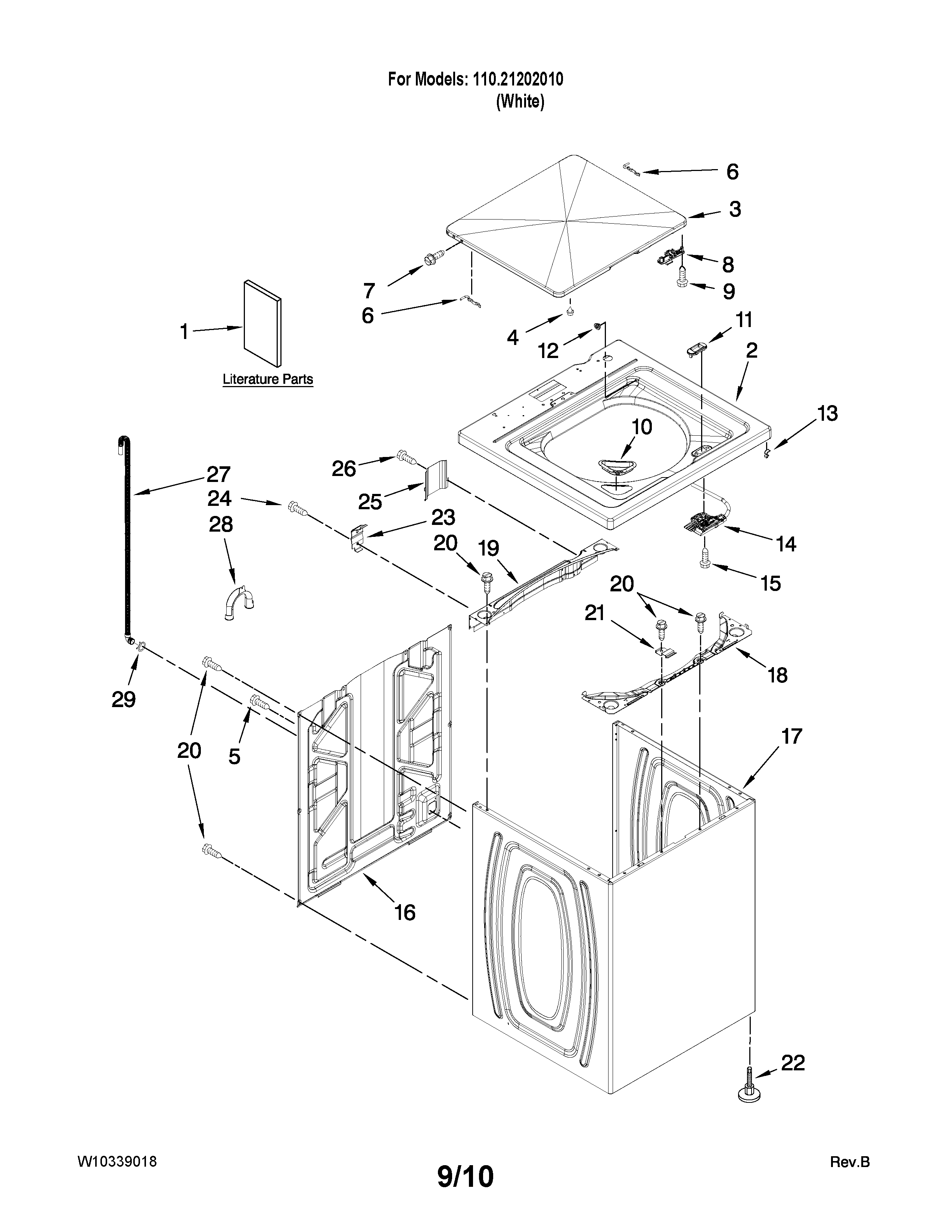 Top and cabinet parts