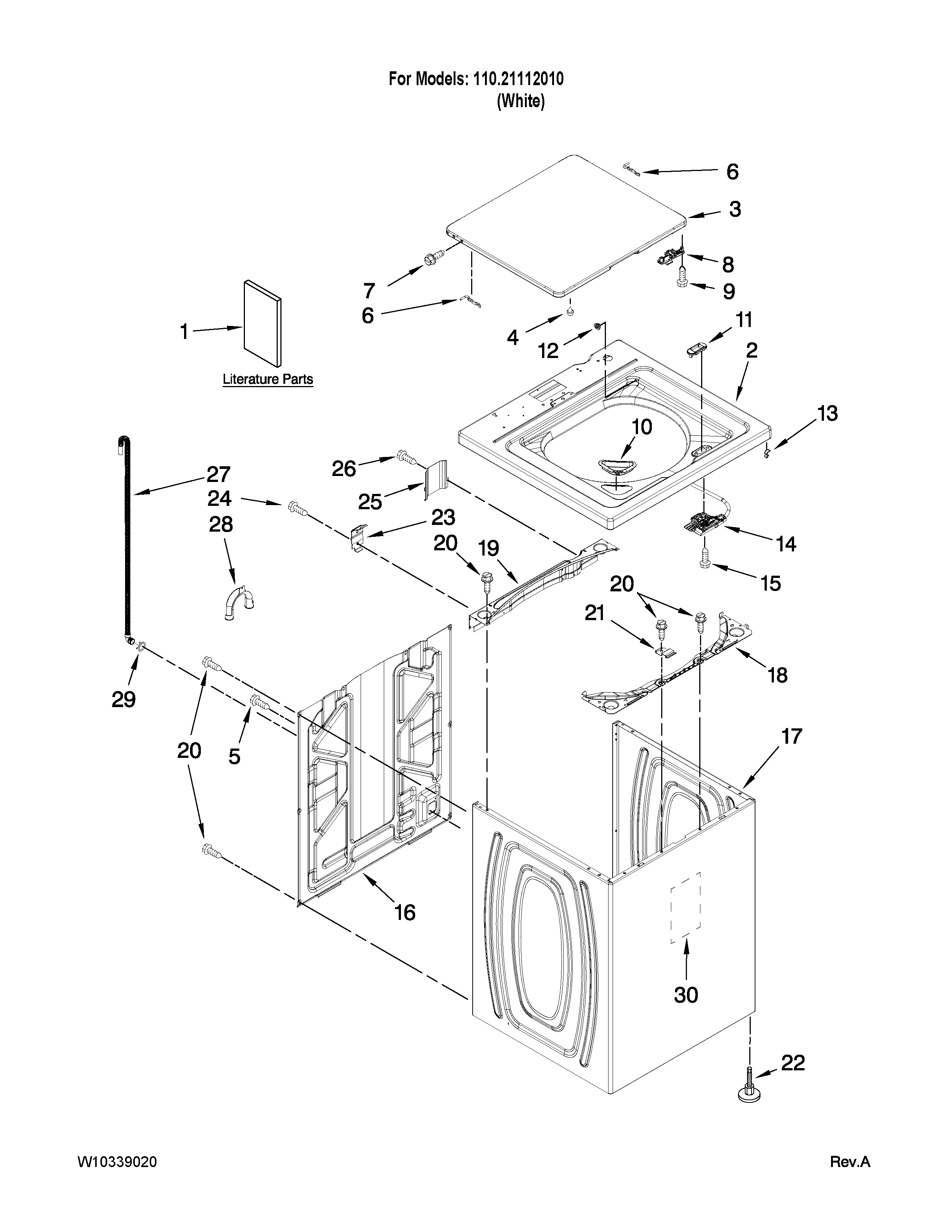 TOP AND CABINET PARTS