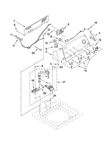Controls and water inlet parts