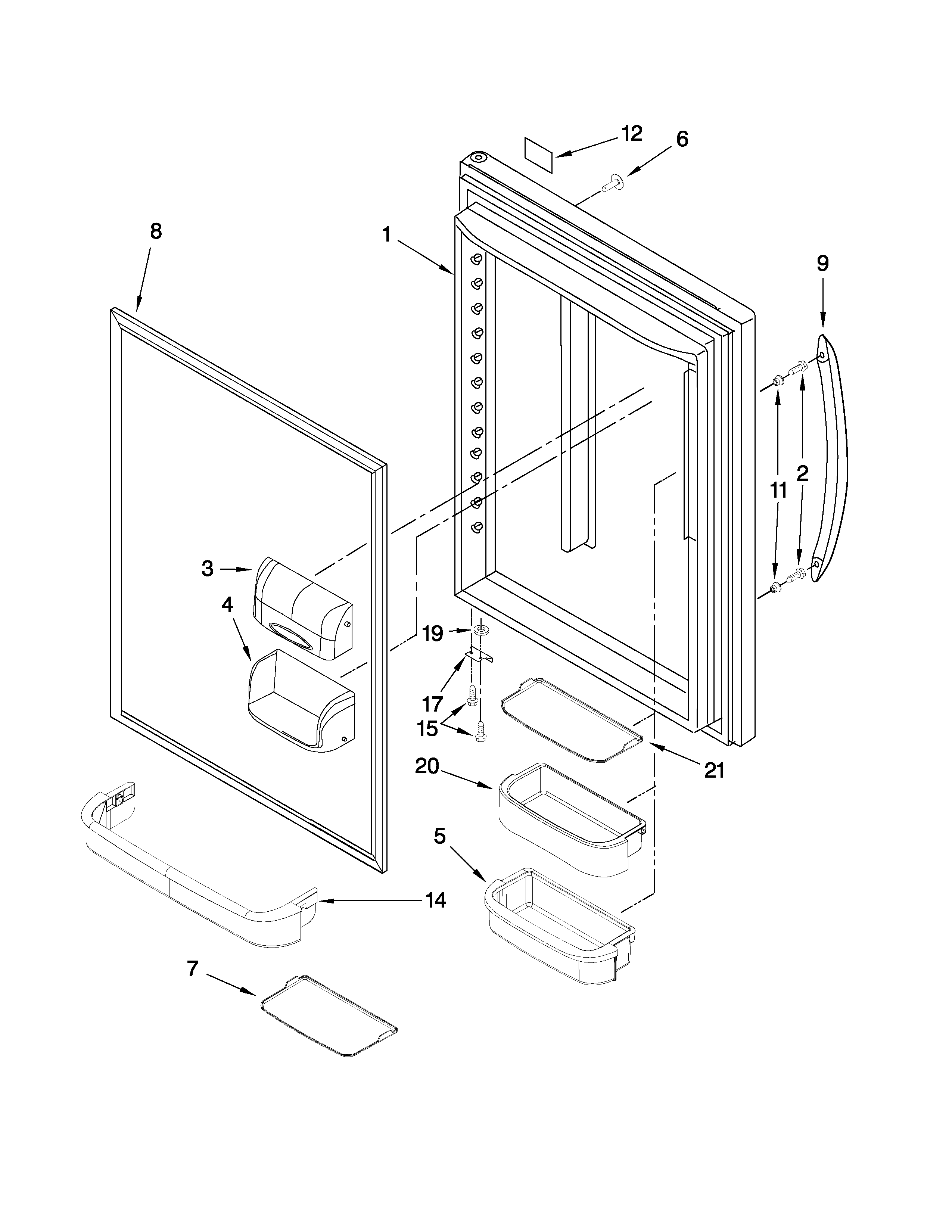 Refrigerator door parts