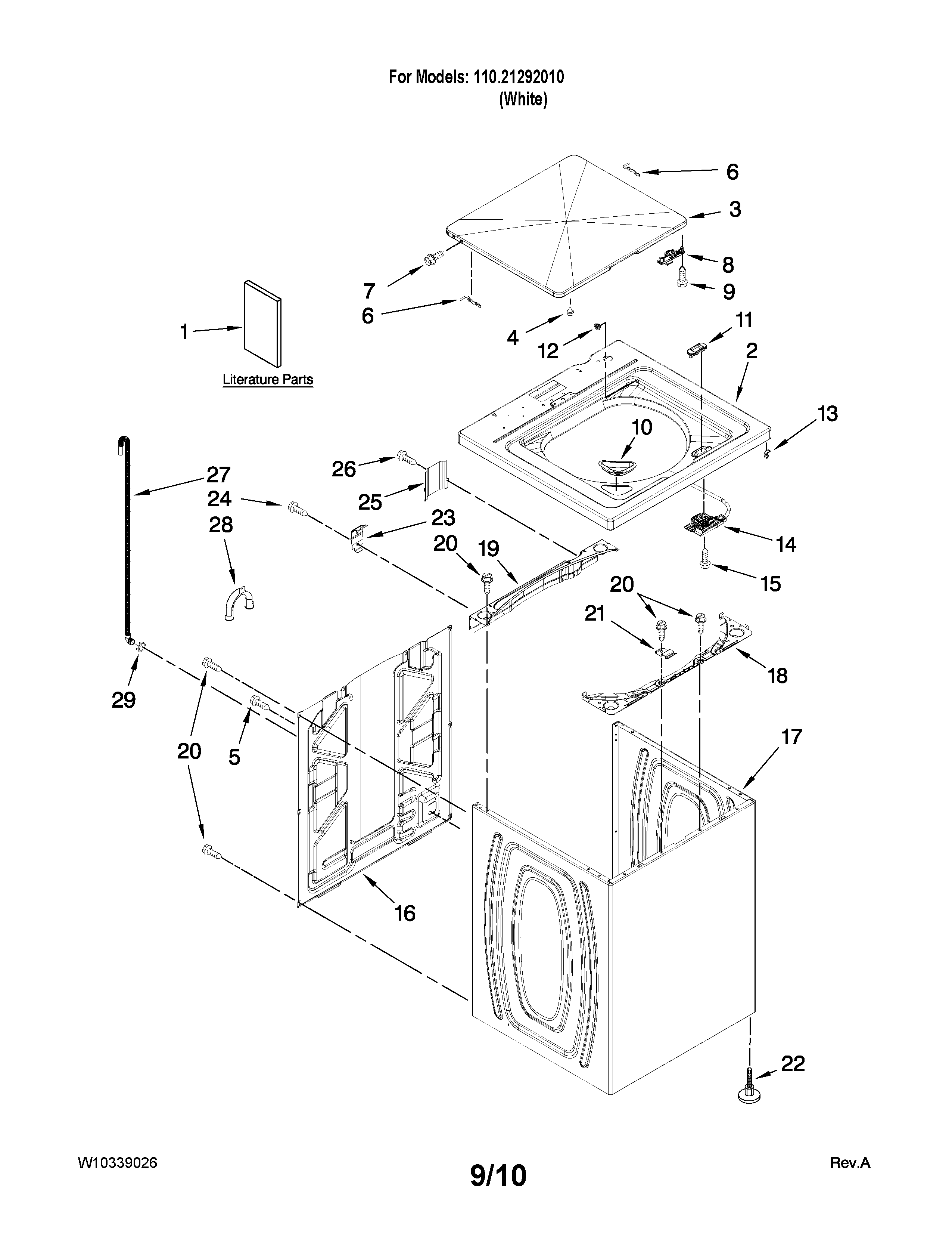 Top and cabinet parts