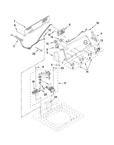 Controls and water inlet parts