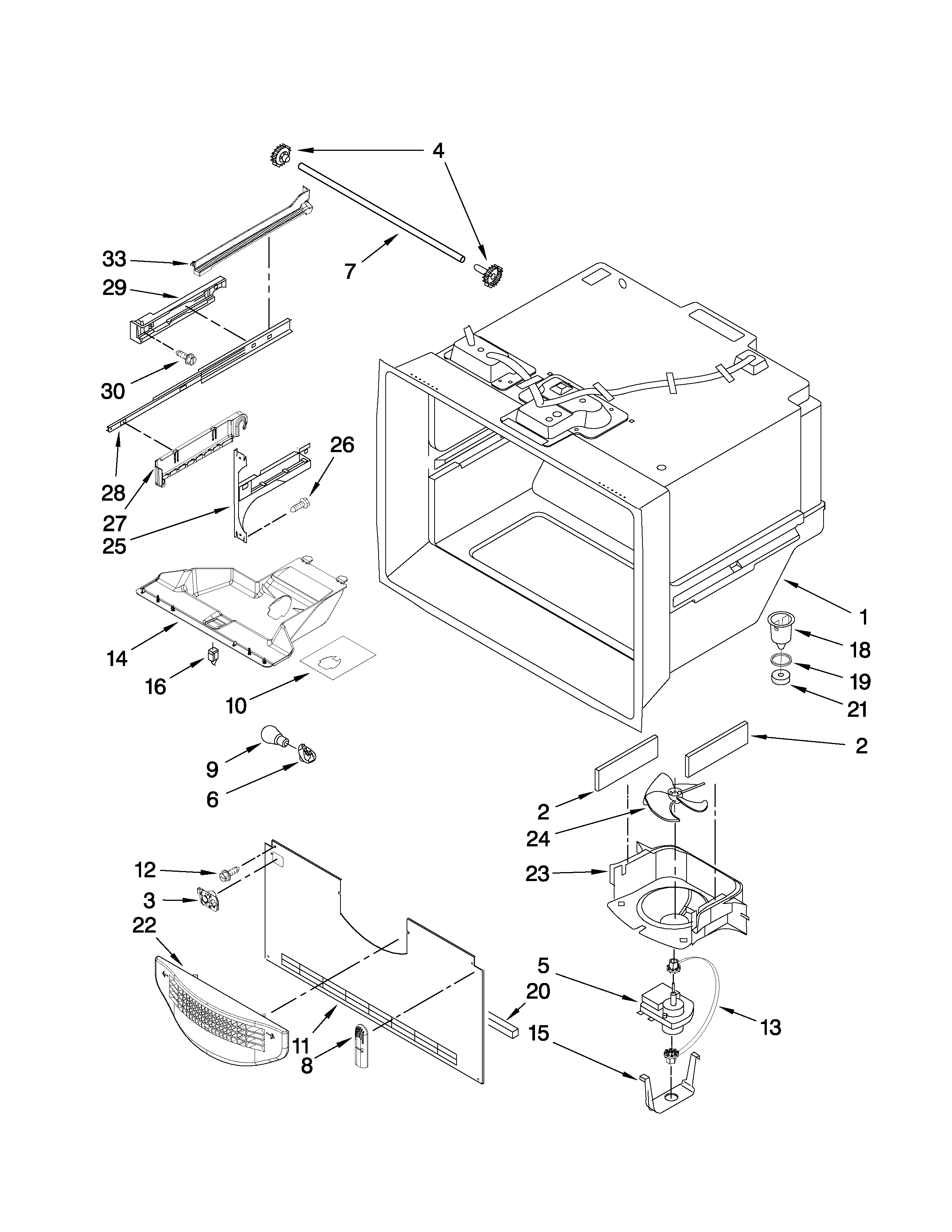 Freezer liner parts