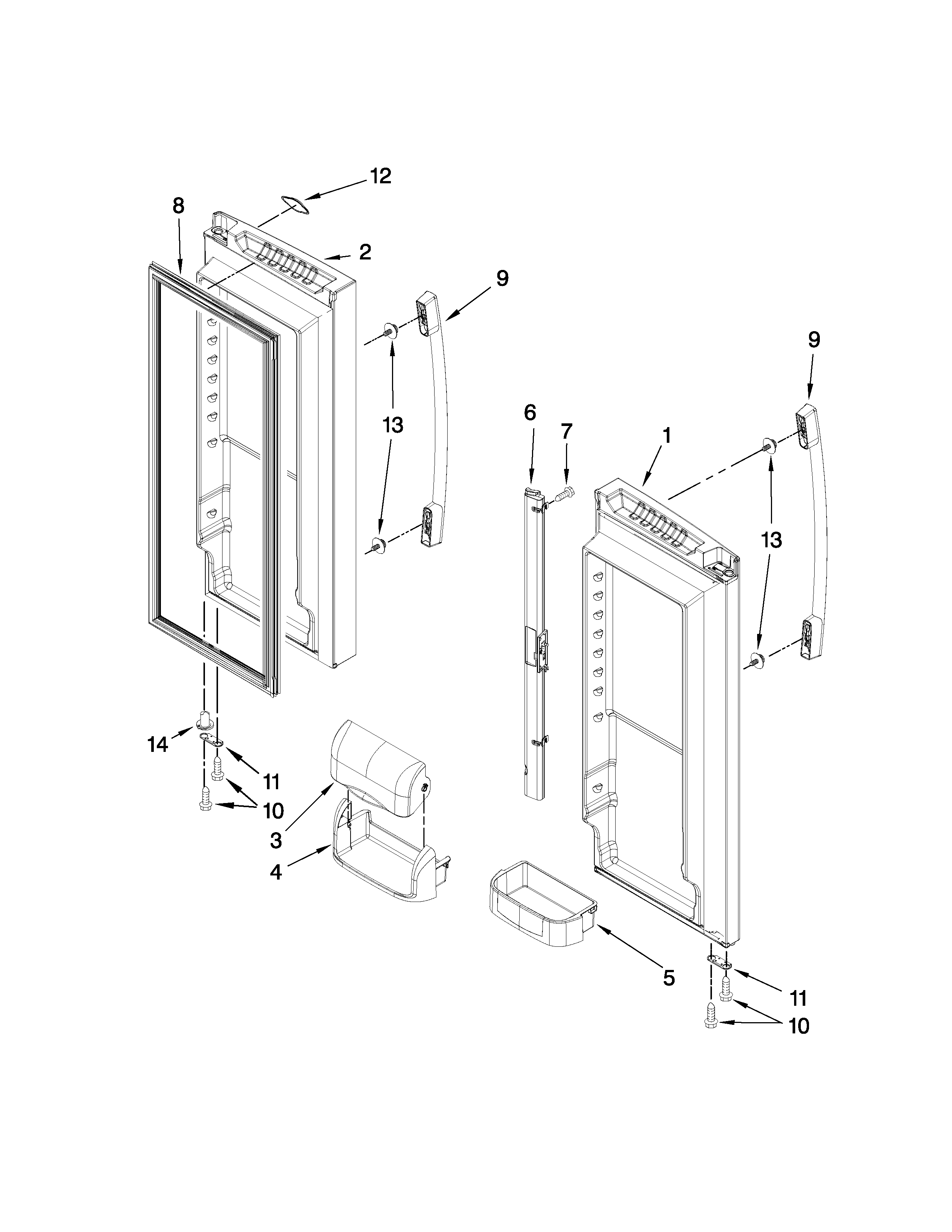 Refrigerator door parts