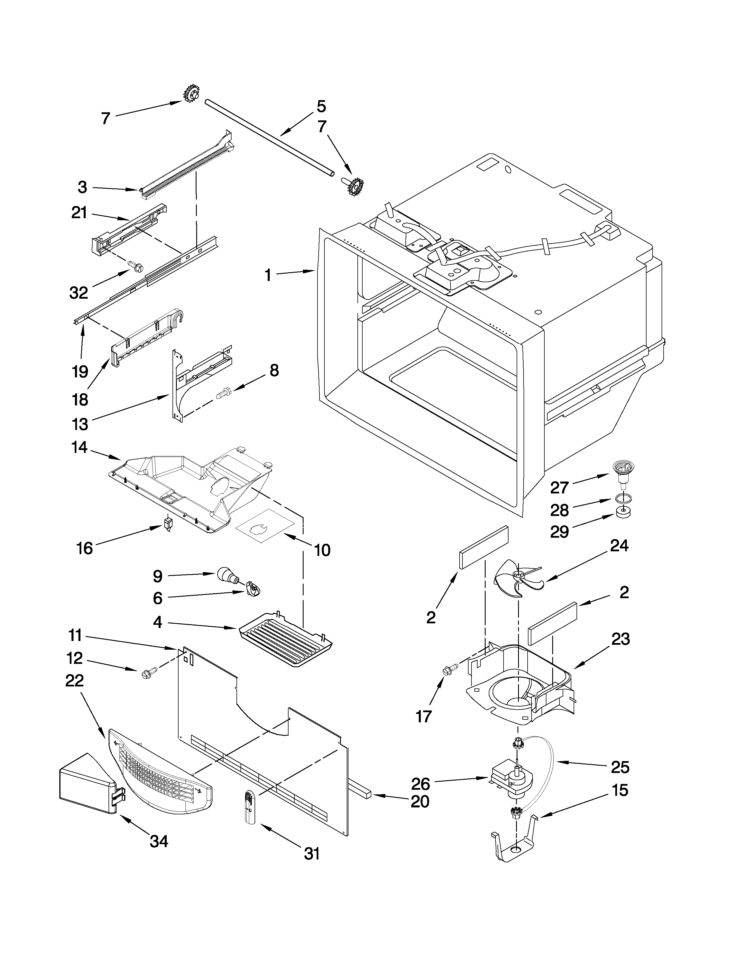 Freezer liner parts