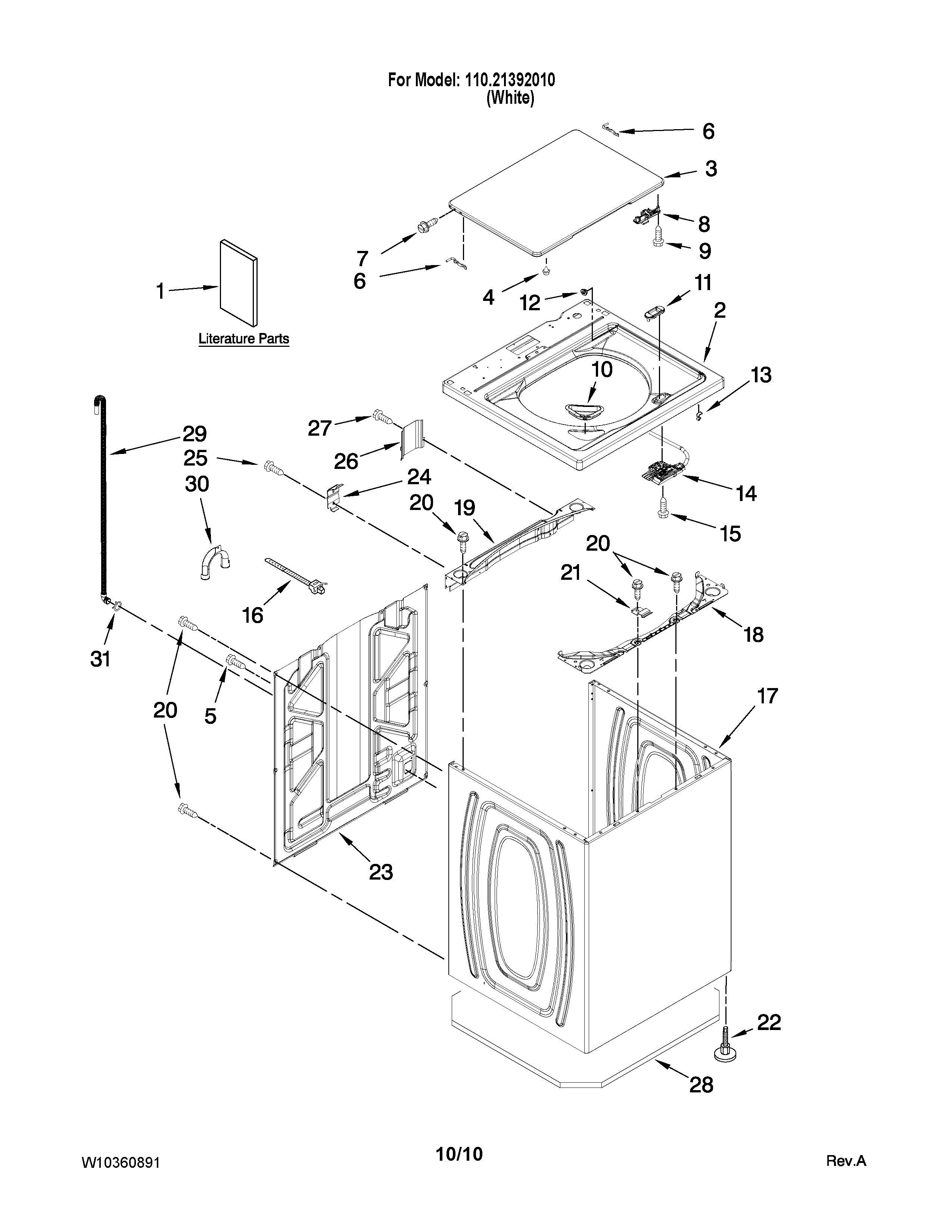 Top and cabinet parts