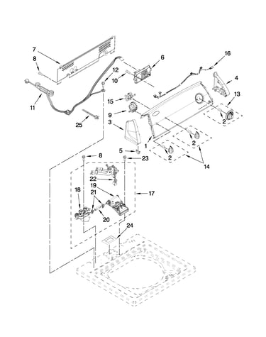 Controls and water inlet parts