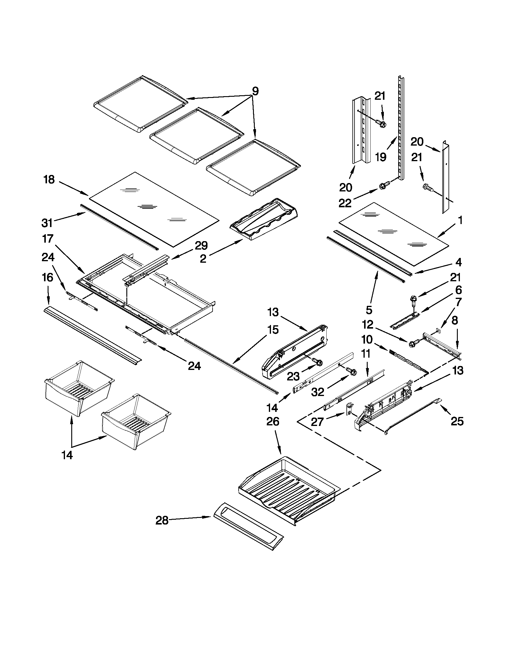 Shelf parts