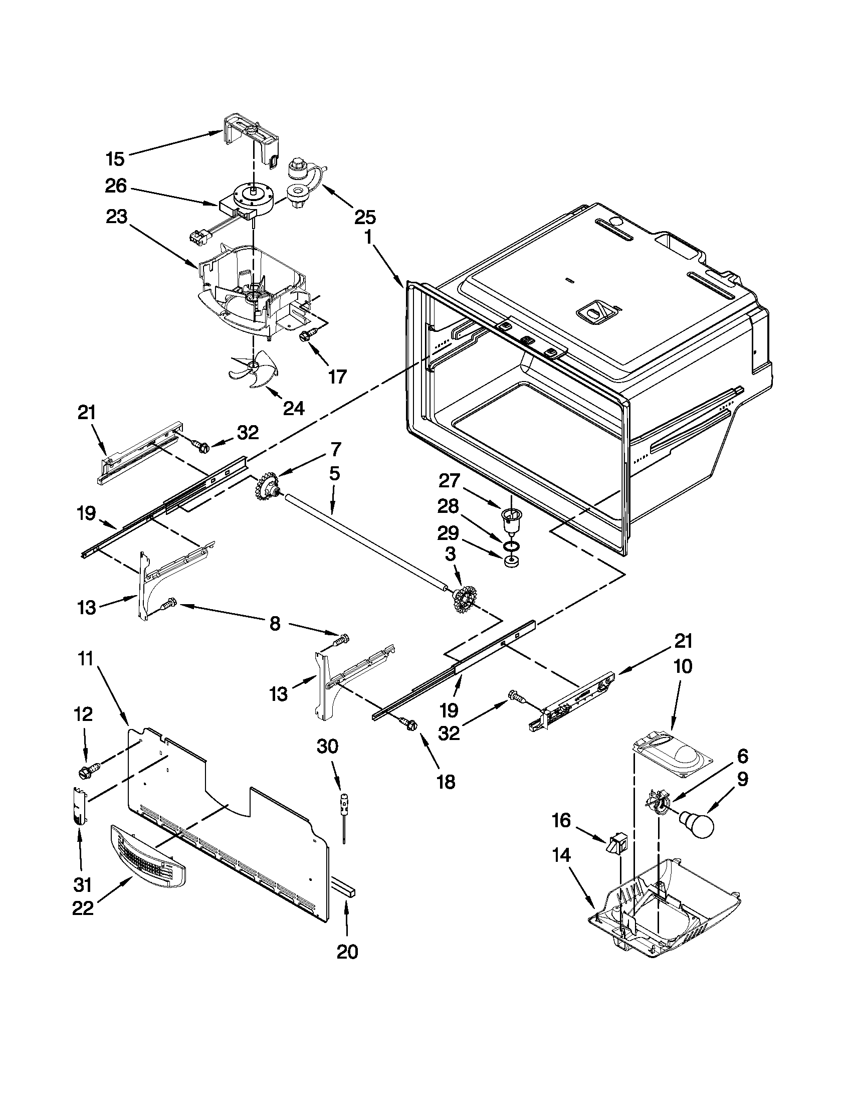 Freezer liner parts