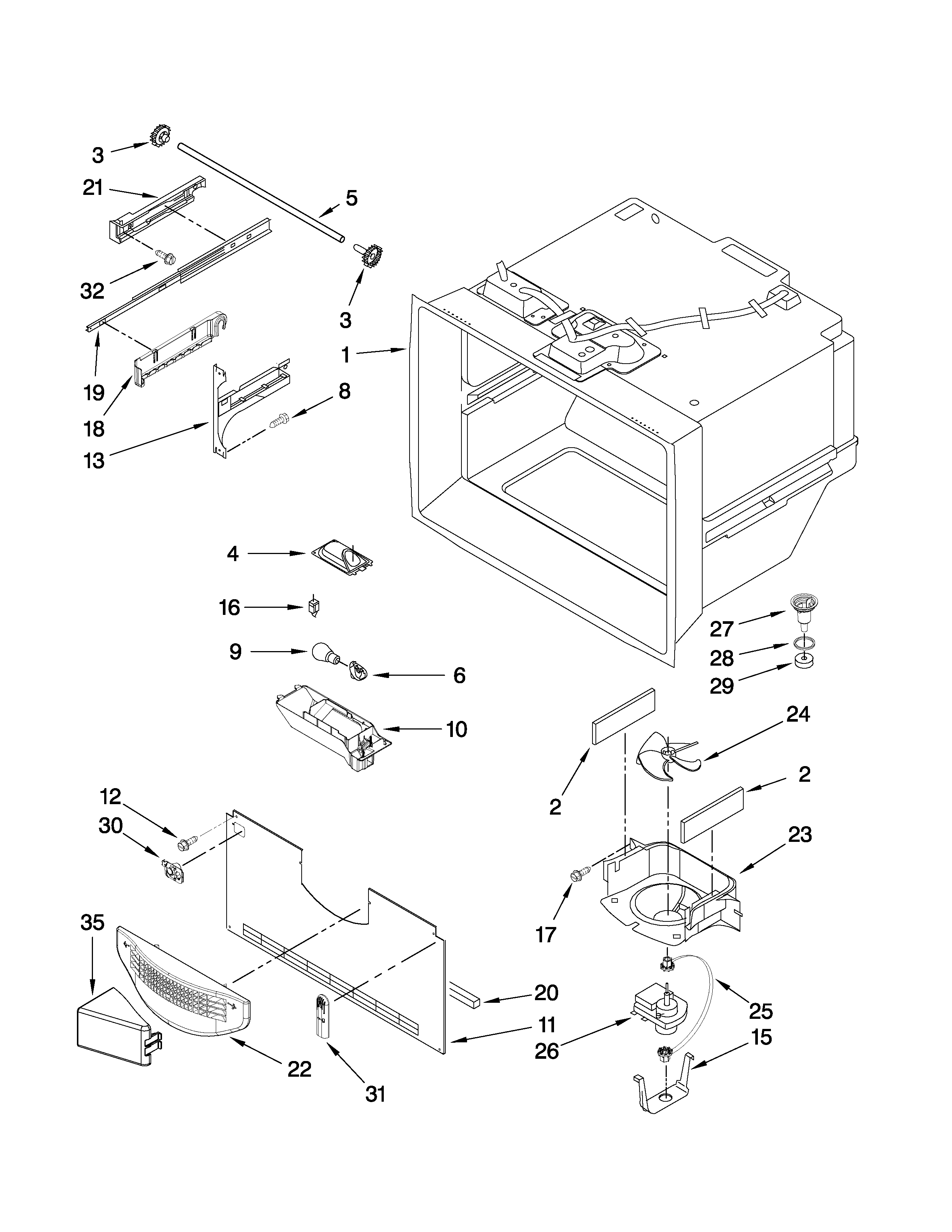 Freezer liner parts