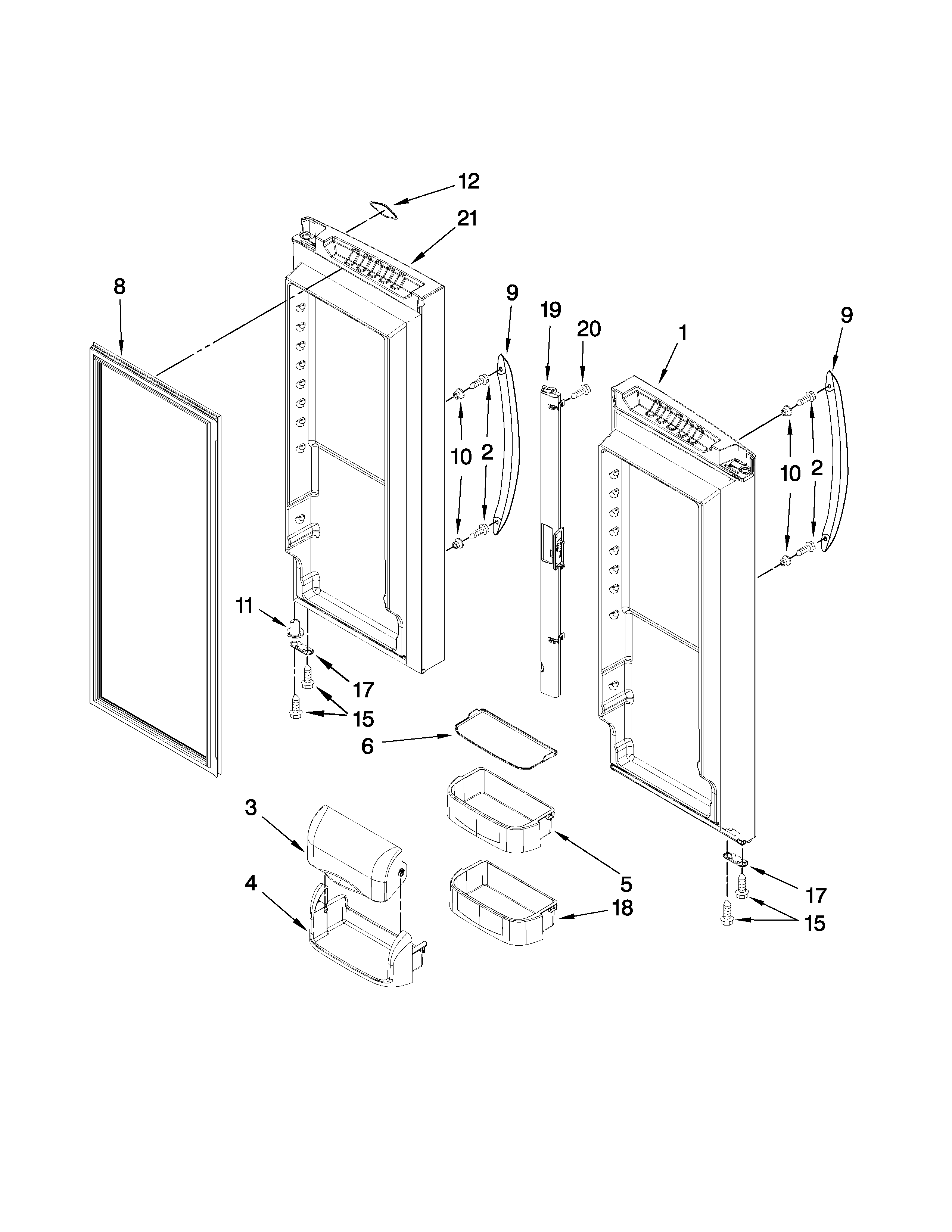 Refrigerator door parts
