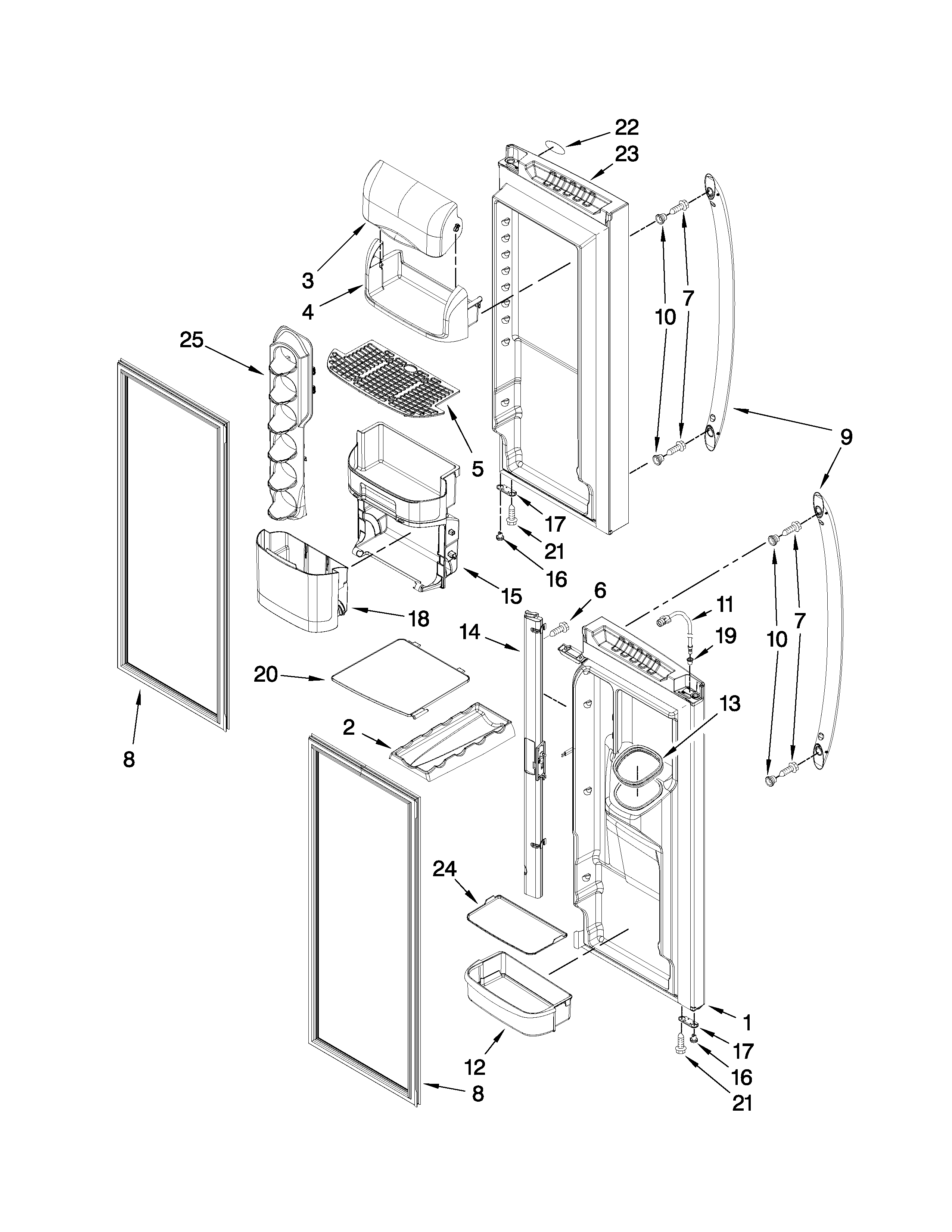 Refrigerator door parts