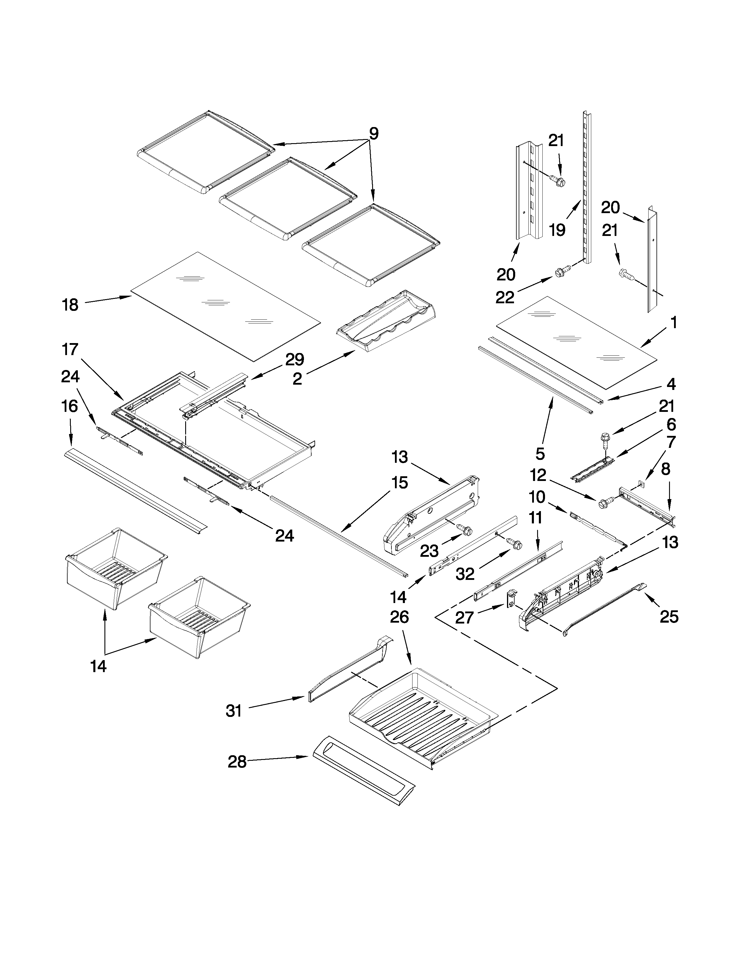 Shelf parts