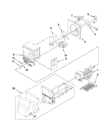 Motor and ice container parts