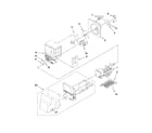 Kenmore Elite 59678539803 motor and ice container parts diagram