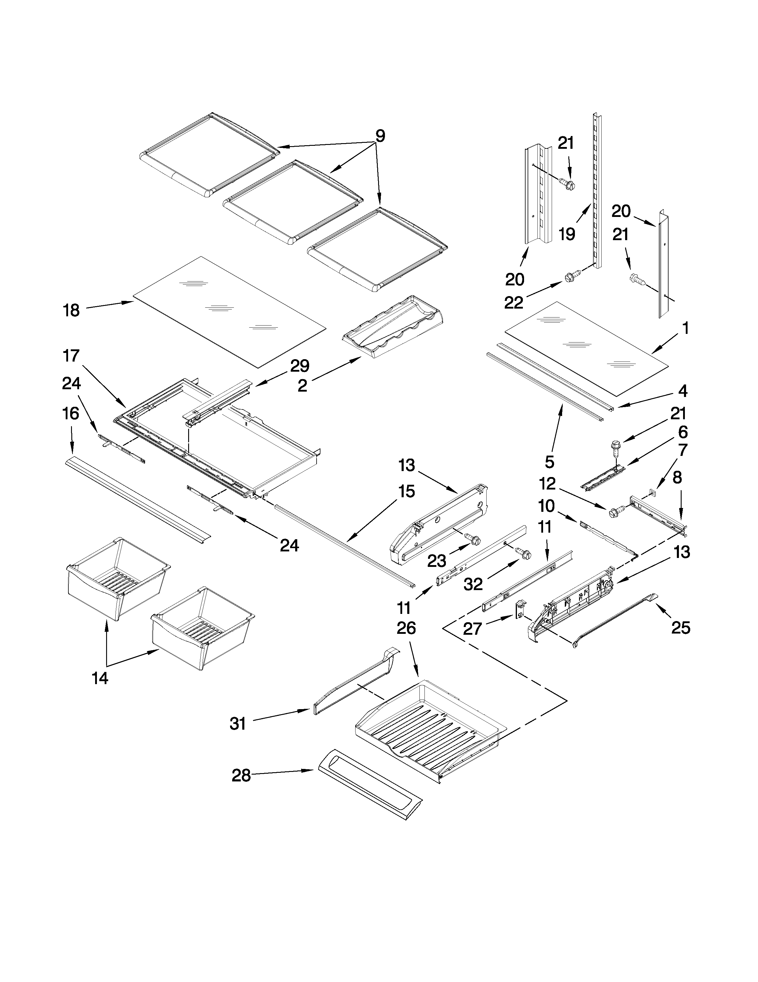 Shelf parts