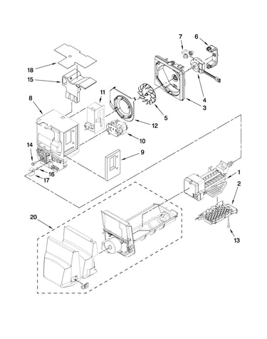 Motor and ice container parts