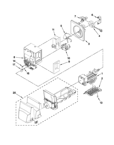 Motor and ice container parts