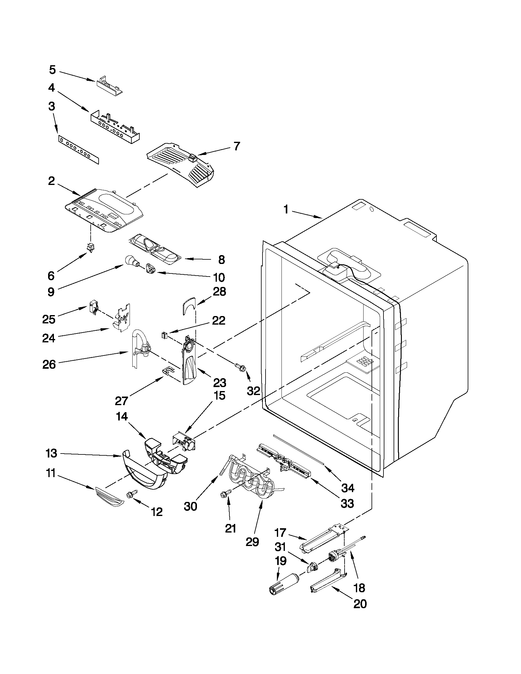 REFRIGERATOR LINER PARTS