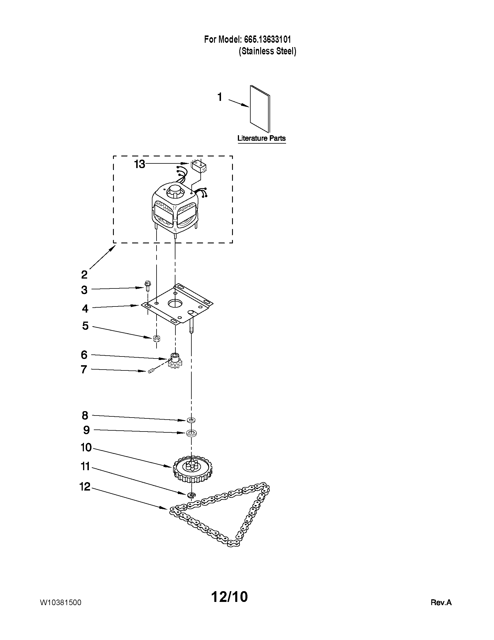 Motor and drive parts