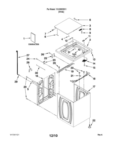 Top and cabinet parts