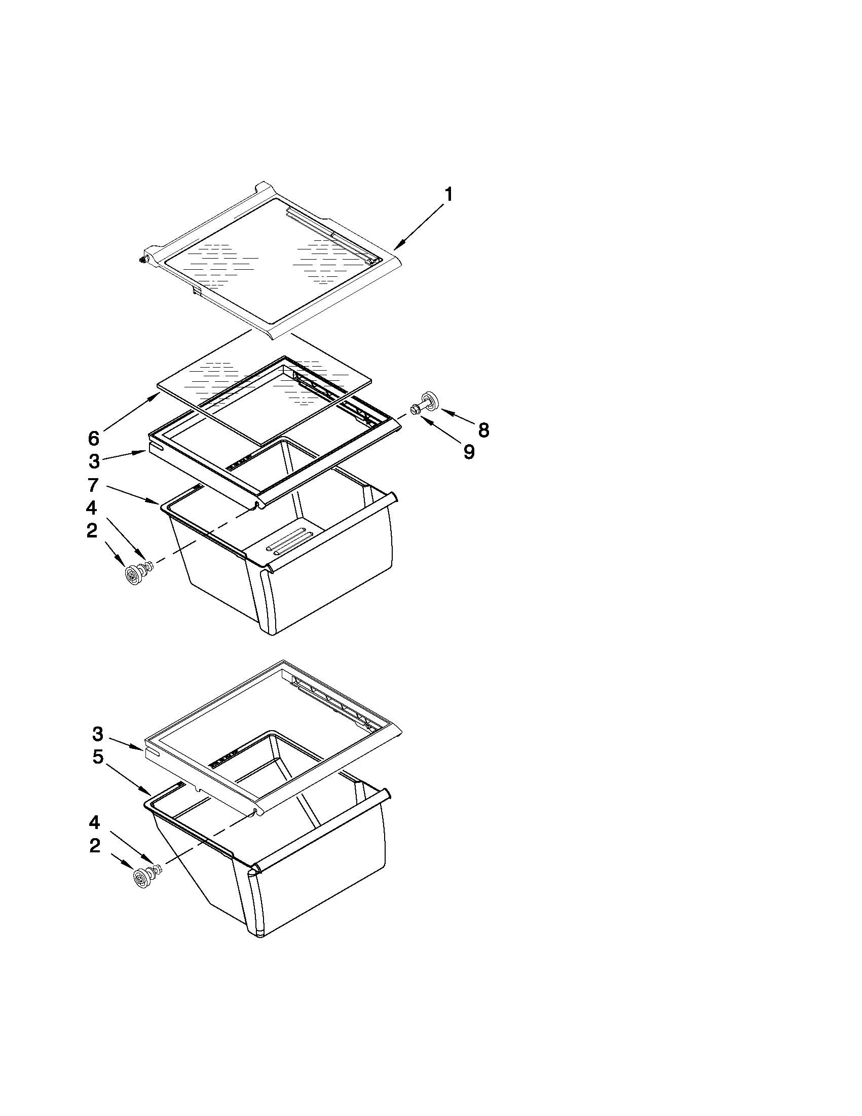 Refrigerator shelf parts